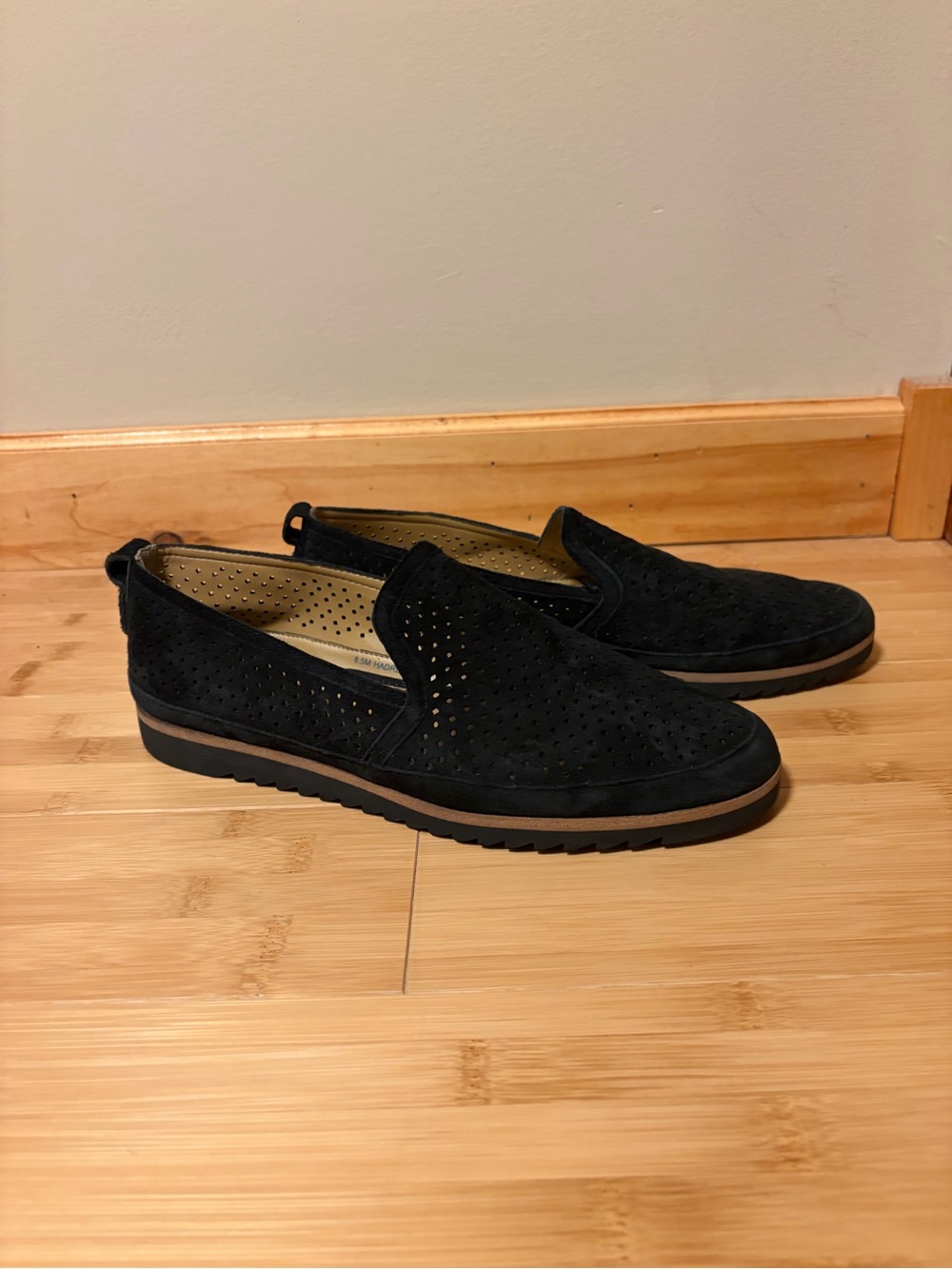 Women’s Black Slip-On Perforated Casual Shoes